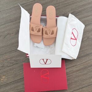 Valentino Garavani Nude Slide Sandals